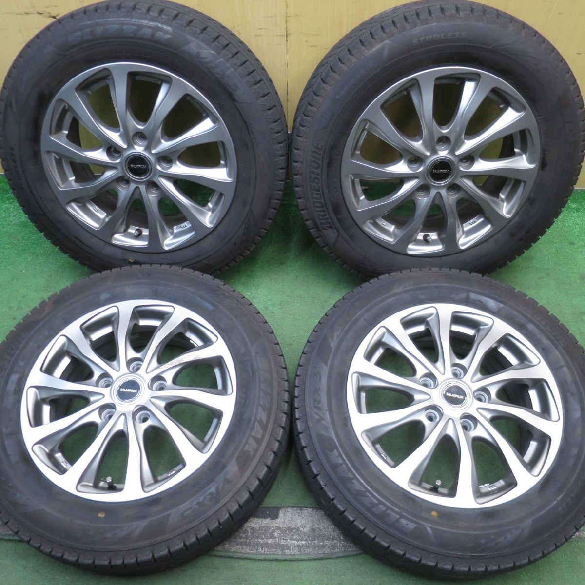 バリ溝 23年 キレイ 9分 スタッドレス 185 65R15 ブリヂストン ブリザック VRX3 BALMINUM バルミナ 15インチ PCD114.3 5H 5091905NJス