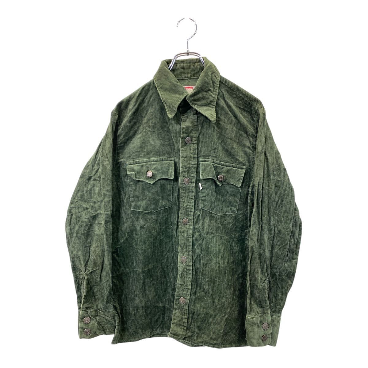 Levi's シャツジャケット M サイズ リーバイス アメリカ製 コットン コーデュロイ オリーブ 古着卸 アメリカ仕入 t2501-3019
