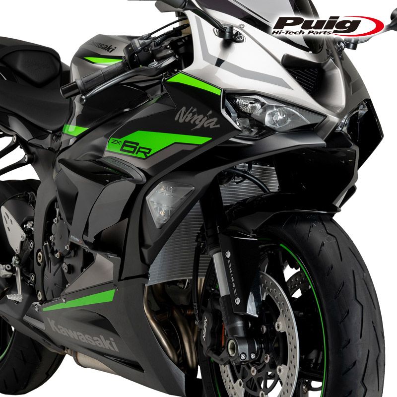 Puig 21858N DOWNFORCE RACE SIDE SPOILERS [BLACK] Kawasaki ZX-6R