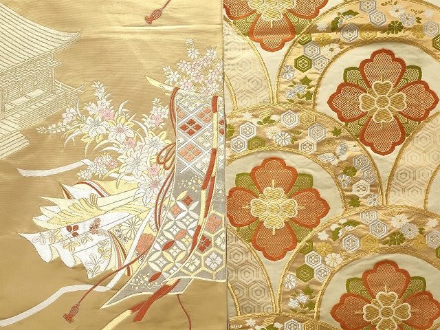 平和屋本店□袋帯 西陣 まとめて100点 向かい鶴 孔雀 人物 蝶