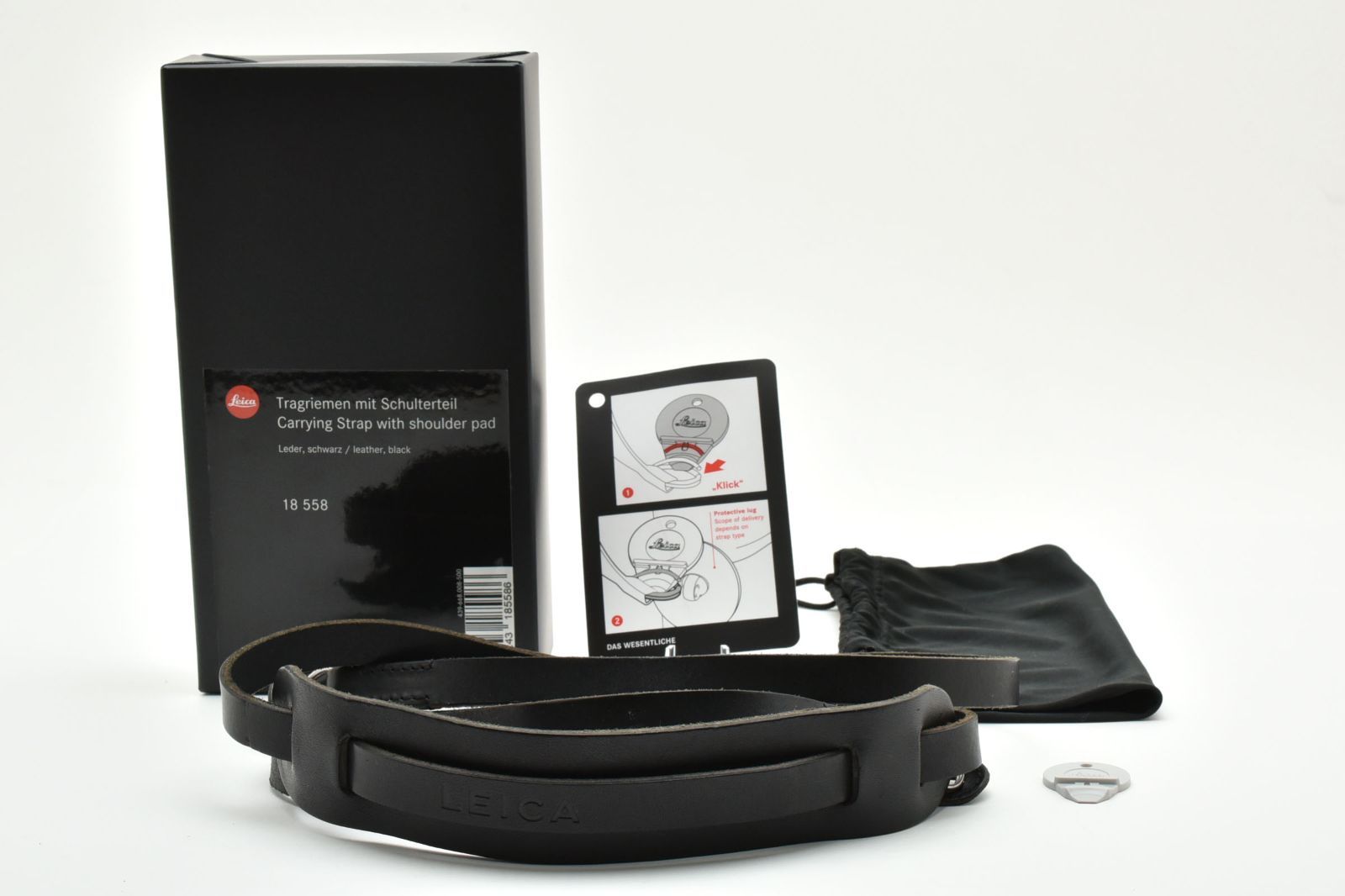 上 ライカ Leica キャリングストラップ ショルダーパッド付き 18558 ブラック 元 き 付属品多数 11P71A509143