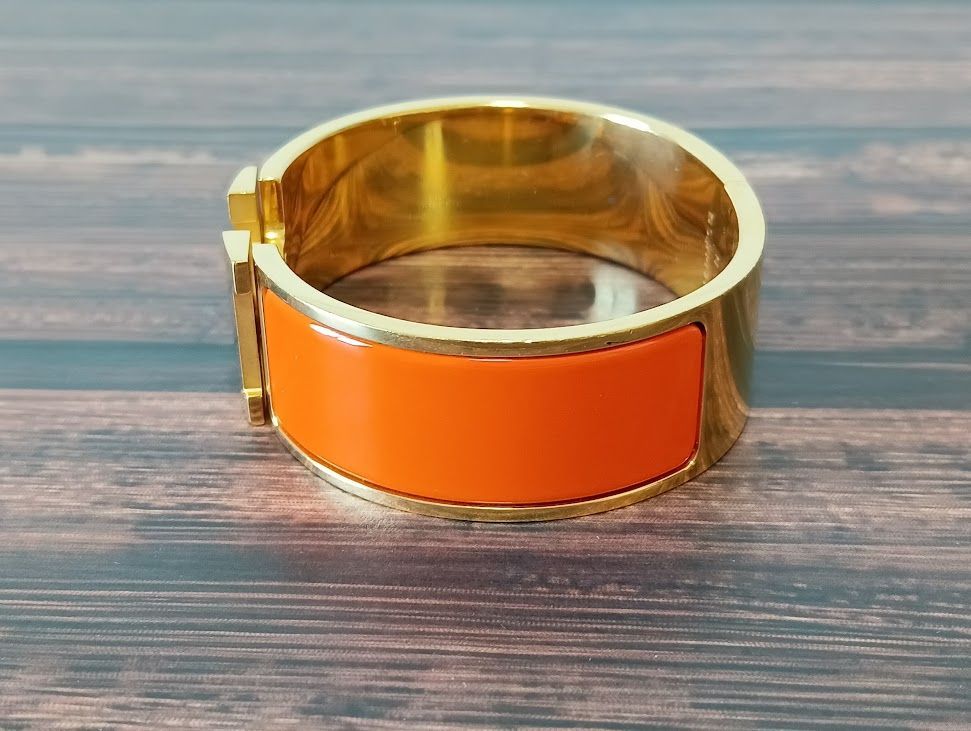 美品　破格　エルメス クリッククラック バングル ゴールド オレンジ 楽天市場】エルメス クリッククラック オレンジの通販