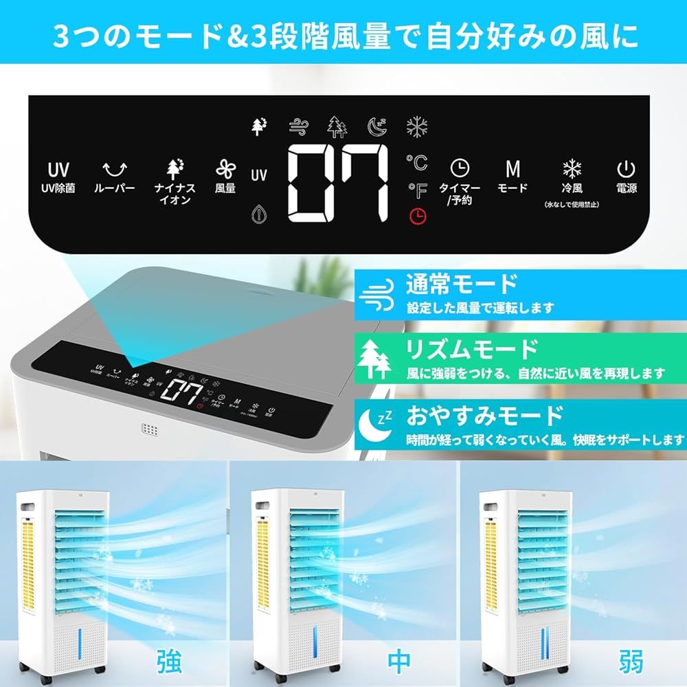 冷風機 強力 冷風扇【2025年革新進化 ・極上の冷感届け・8L大