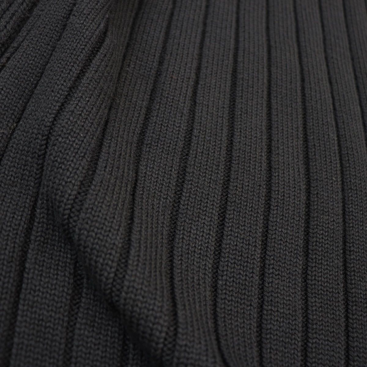 FENDI ブラックリブニットセーター　黒　48 美品 フェンディ リブニット ハイネック セーター メンズ 黒 48