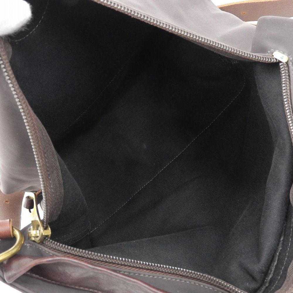 超美品 イルビゾンテ IL BISONTE 現行ロゴ レザー ナイロン ショルダー