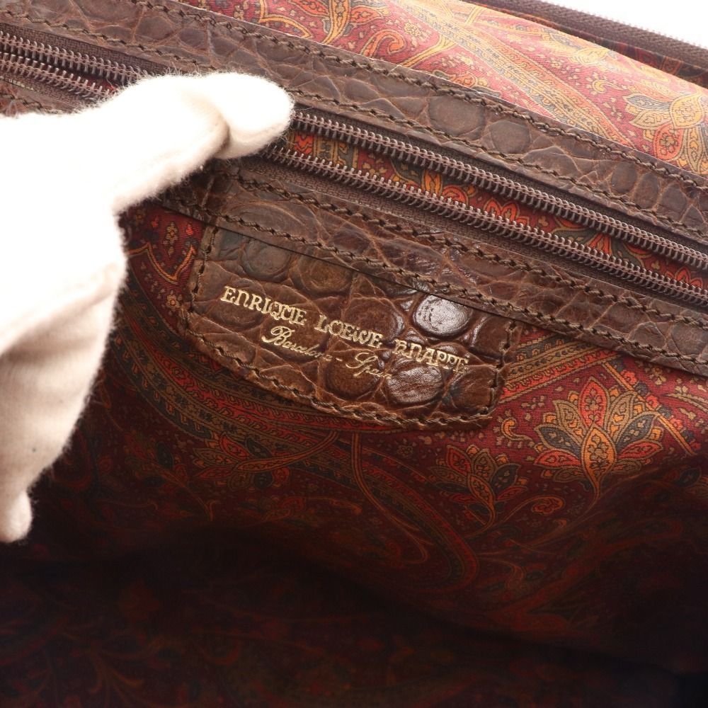美品】LOEWE エンリケロエベナッペ クロコ型押し ダレスバッグ