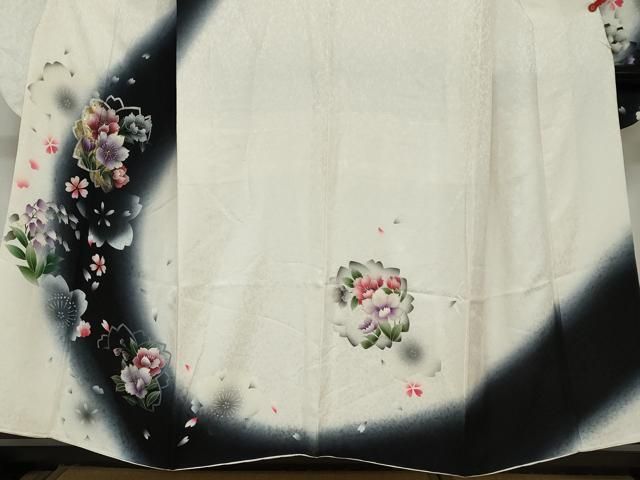 平和屋着物○豪華振袖 草花文 暈し染め 金彩 正絹 逸品 DAAW5745ud