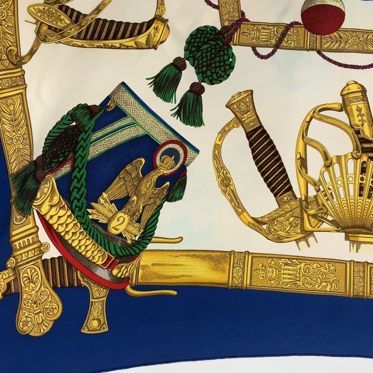 HERMES エルメス GRAND UNIFORME 壮大な制服 カレ 90 ブルー 青