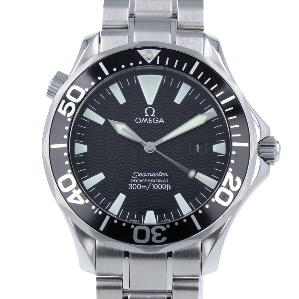 OMEGA オメガ シーマスター300 プロフェッショナル 2264.50 黒文字盤 41mm SS ステンレススチール メンズ クォーツ 腕時計 時計 -SA 9304