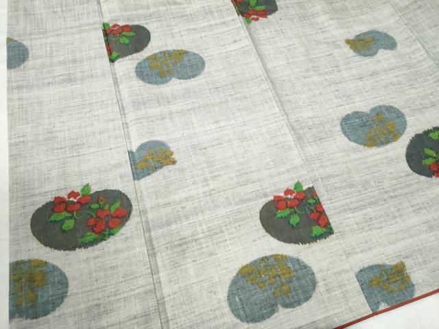 平和屋着物○小千谷紬 草花文 正絹 逸品 CAAU3012yc - メルカリ 