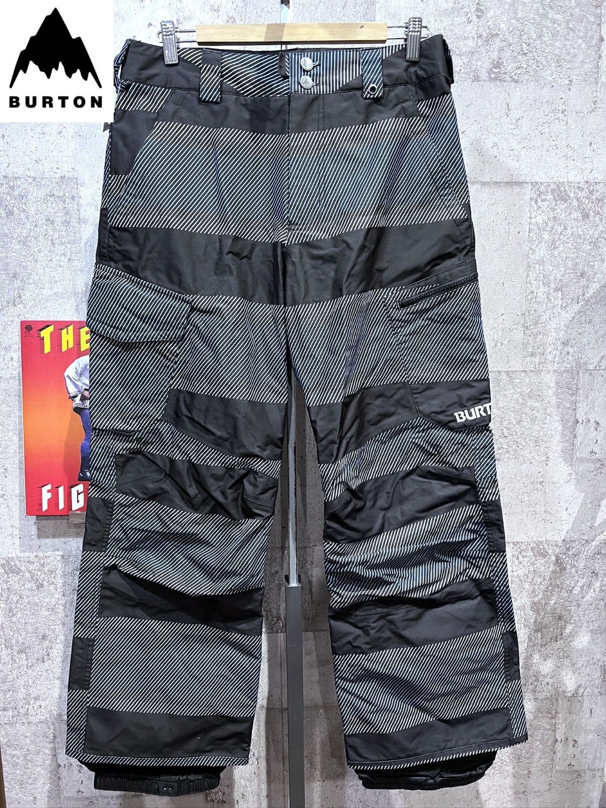 美品 バートン ボーダー柄 スノーボードパンツ CARGO PANT S メンズ BURTON