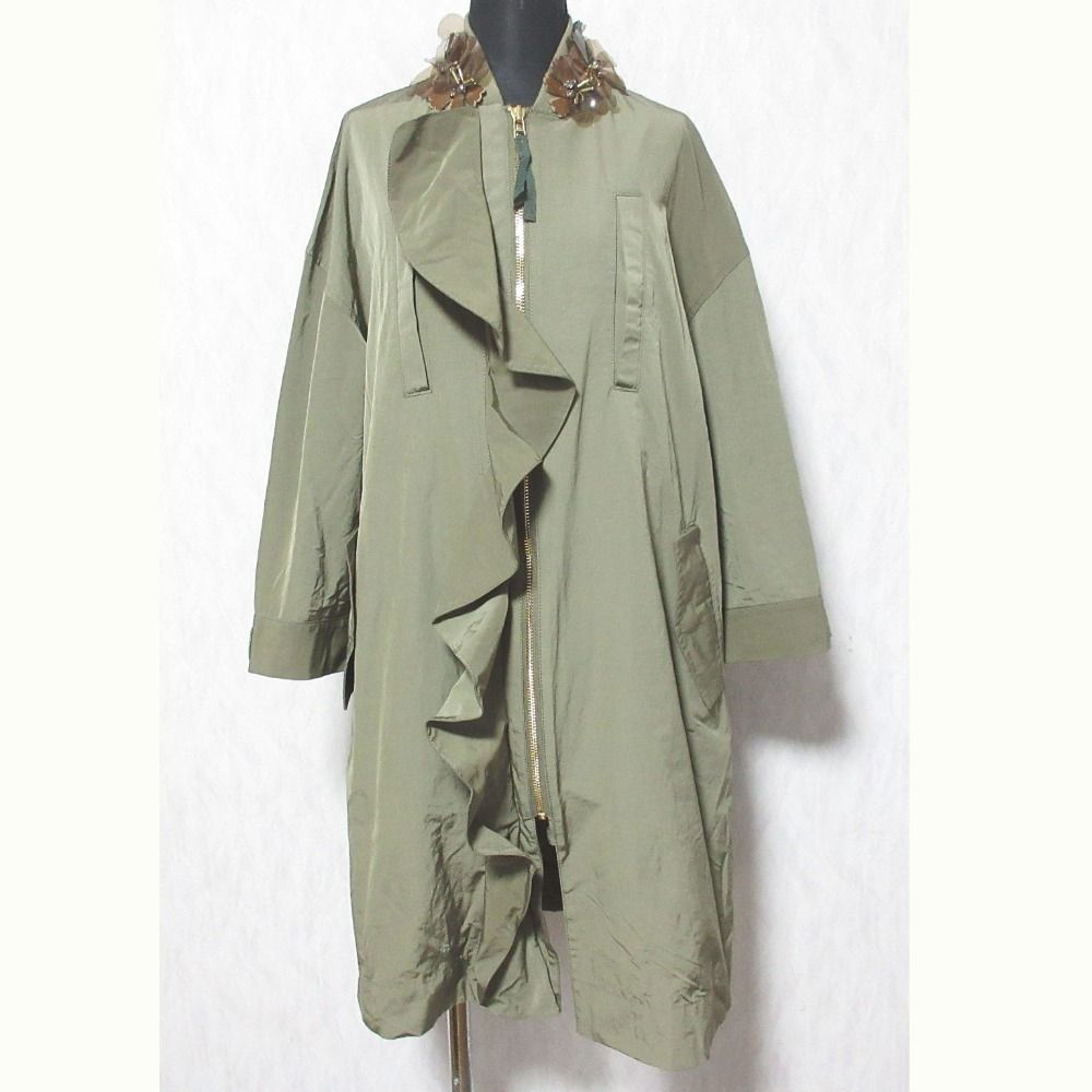 未使用 MUVEIL ミュベール フラワーモチーフカラー フリル ミリタリー