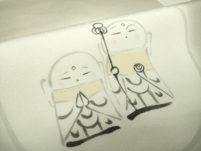 平和屋着物○九寸名古屋帯 手描き お地蔵様 正絹 逸品 DAAY1378ps