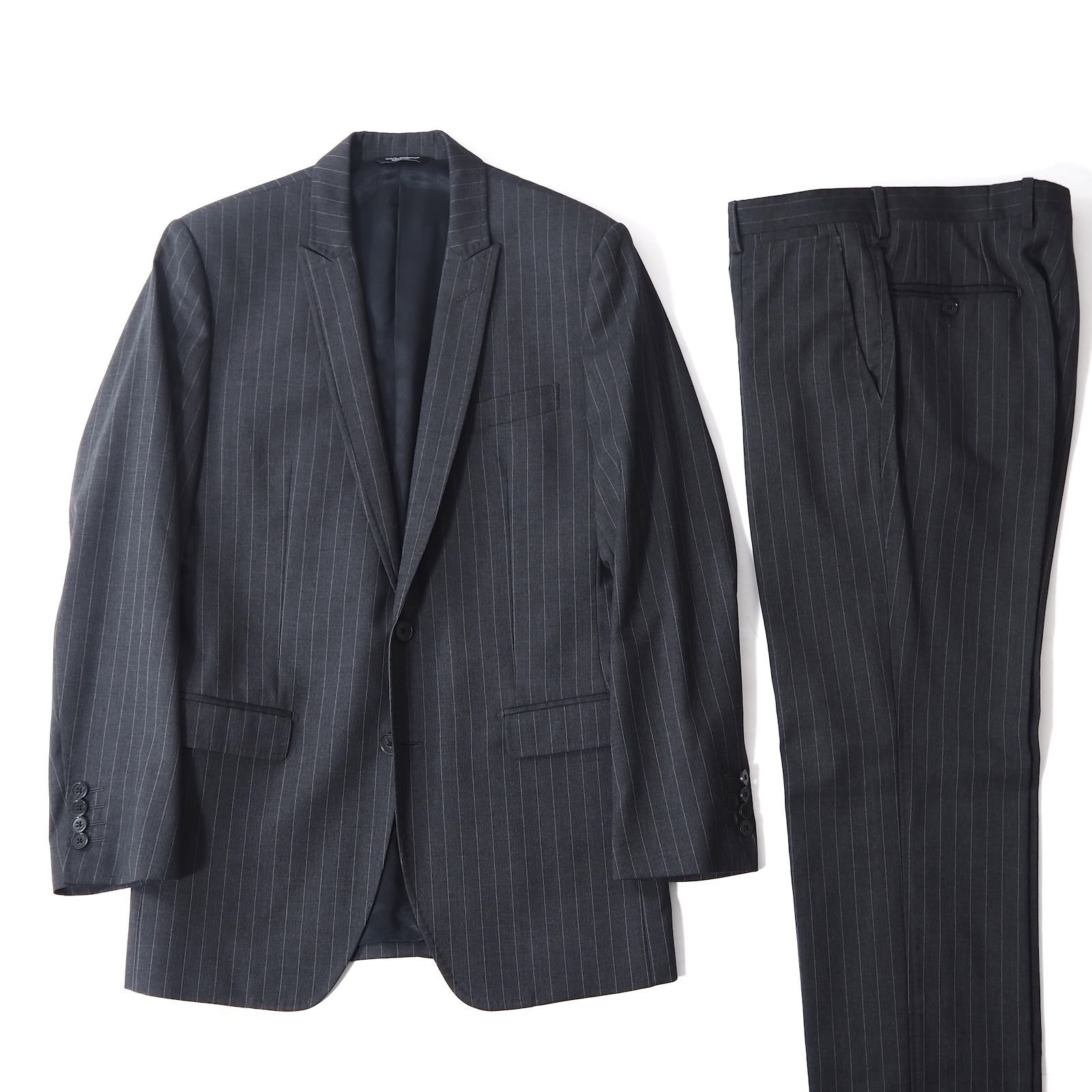 ドルチェ＆ガッバーナ DOLCE＆GABBANA ヴァージンウール MARTINI スーツ セットアップ 48 グレー メンズ 5-YC012