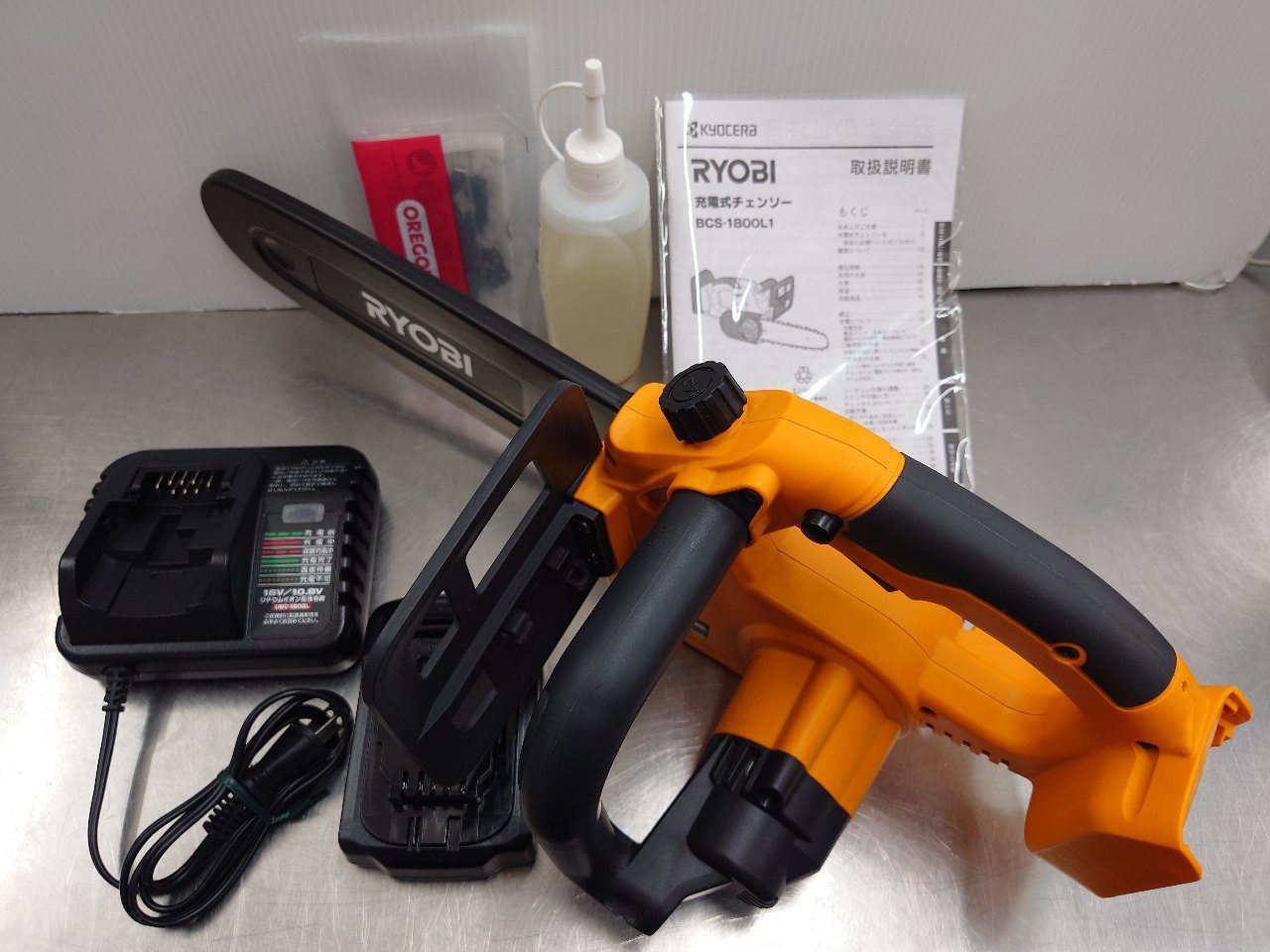 京セラ リョービ 18V充電式チェーンソー BCS-1800L1 中古美品 囗T巛 
