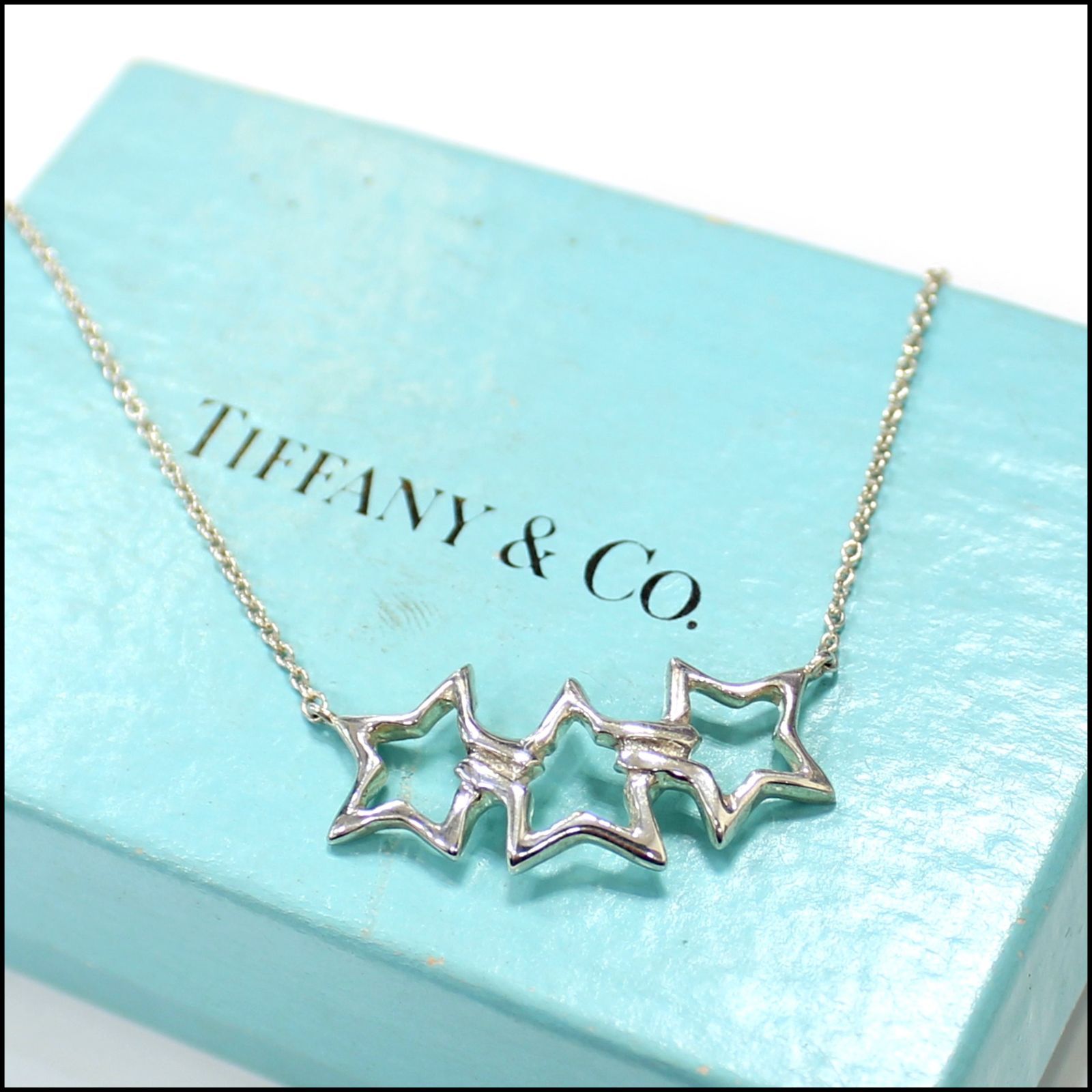 美❗️Tiffany & Co. スタークロス ネックレス TIFFANY&Co. トリプル 