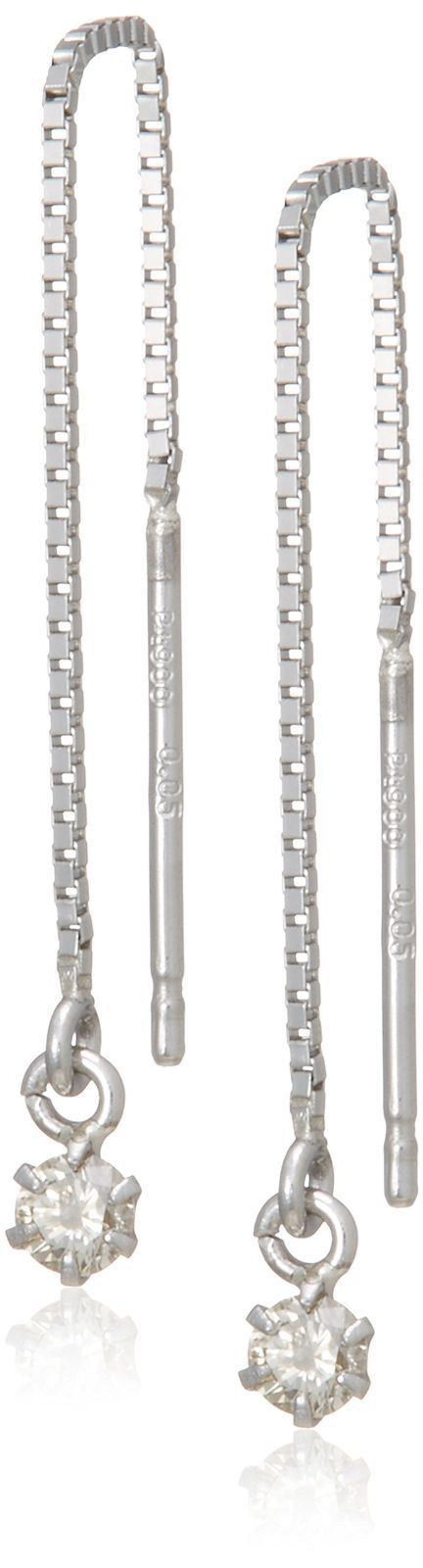 プラチナアメリカンチェーンピアス0.1ct D-COLLECTION DS-19-PT ディーコレクション