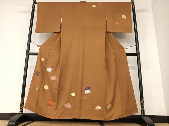 平和屋着物○訪問着 駒刺繍 源氏香 金彩 鬼しぼ縮緬 正絹 逸品