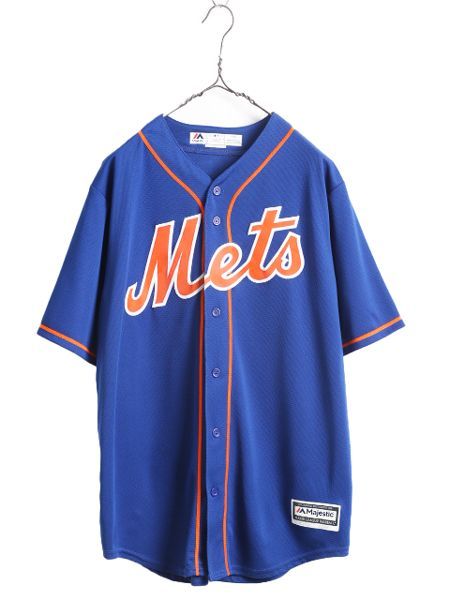 なクーポン配布中! MLB オフィシャル Majestic メッツ ベースボール シャツ メンズ L | ユニフォーム ゲームシャツ メジャーリーグ 半袖シャツ 大リーグ 野球