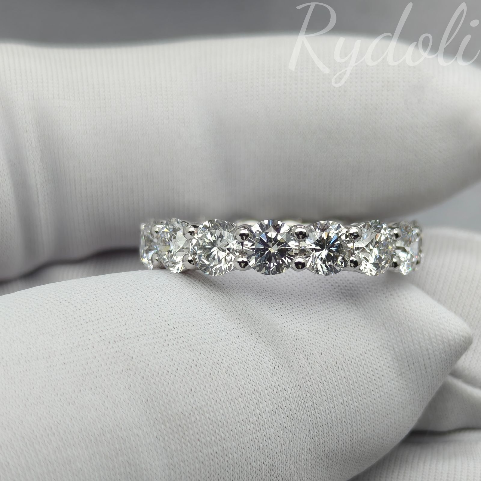 PT950 5.1ct オーダーメイド フルエタニティリング ラボグロウン  