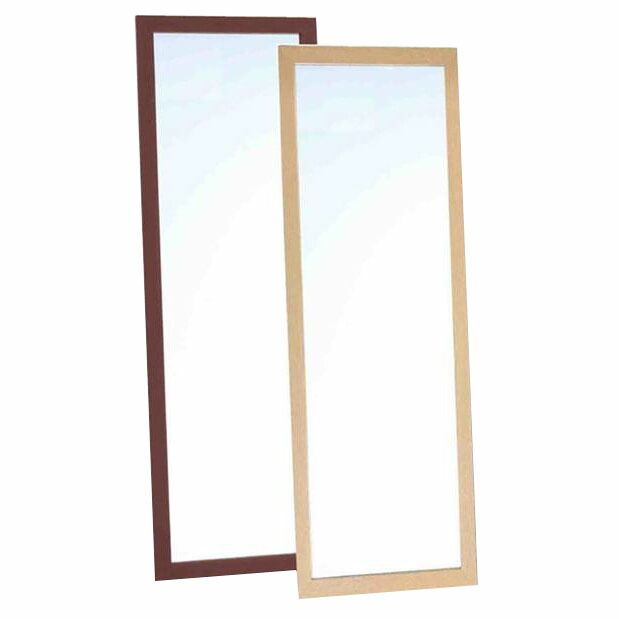 飛散防止 国産木製 姿見 全身鏡 約93cm×32cm 10731 ブラウン