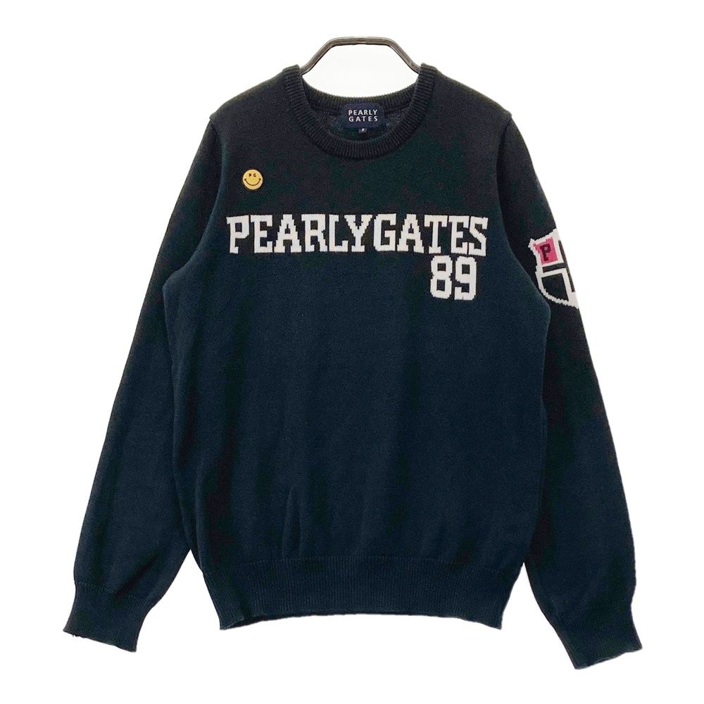 パーリーゲイツ　ブラックニコちゃんフードニット パーリーゲイツ ブラックニコちゃんフードニット 美品】パーリーゲイツ