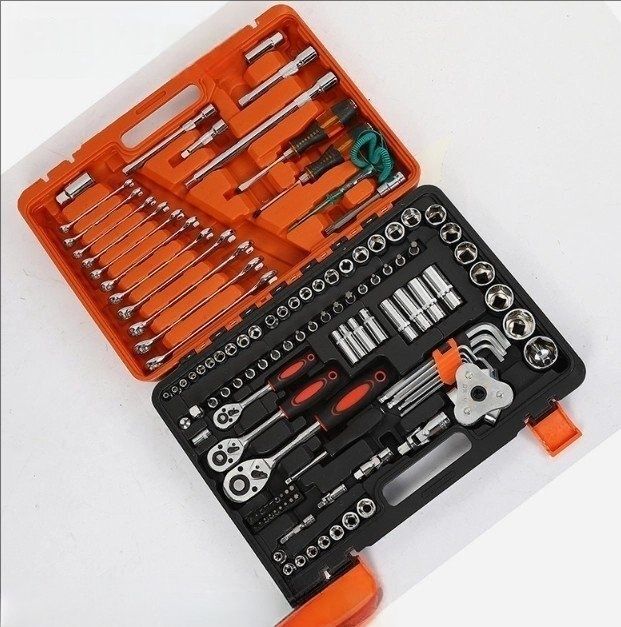 121点セット自動車修理工具セット スリーブレンチ接レバーラチェット 机械修理