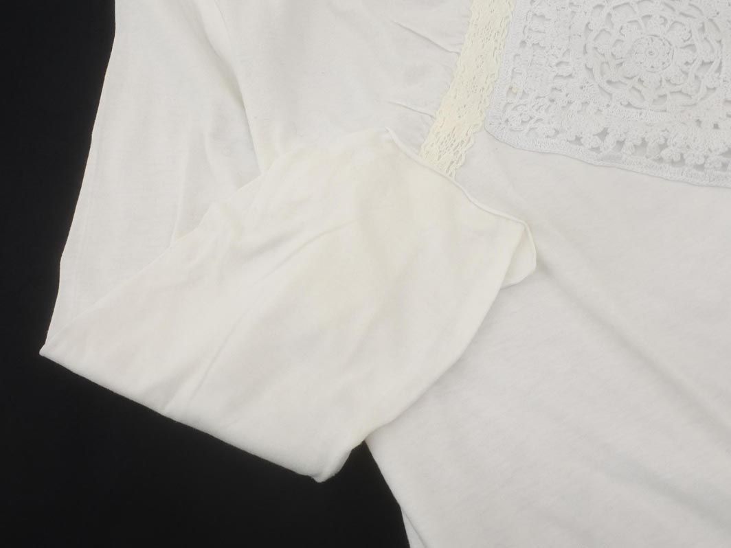 美品/クリッツィア EVEX by KRIZIA Tシャツ ロングカットソー 表記 40号 9号 相当 古着 白 ホワイト レディース 春 夏トップス 半袖 薄手 EVEX by KRIZIA エヴェックスバイクリツィア 大きいサイズ
