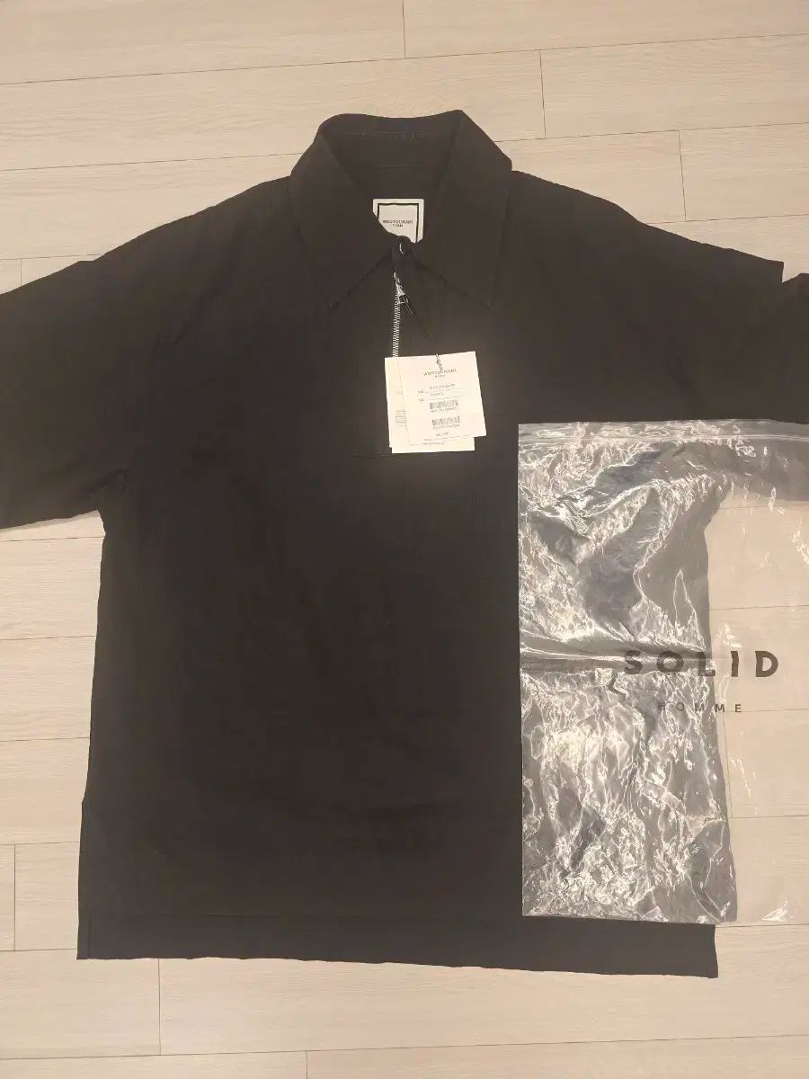 WOOYOUNGMI ウーヨンミ ジッパー ディテール ポロ Tシャツ 黒 ー 23FW