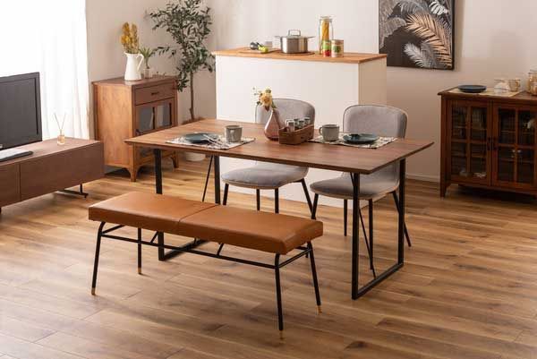 本革 天然牛革 のベンチ W118×D37×H47cm No.253