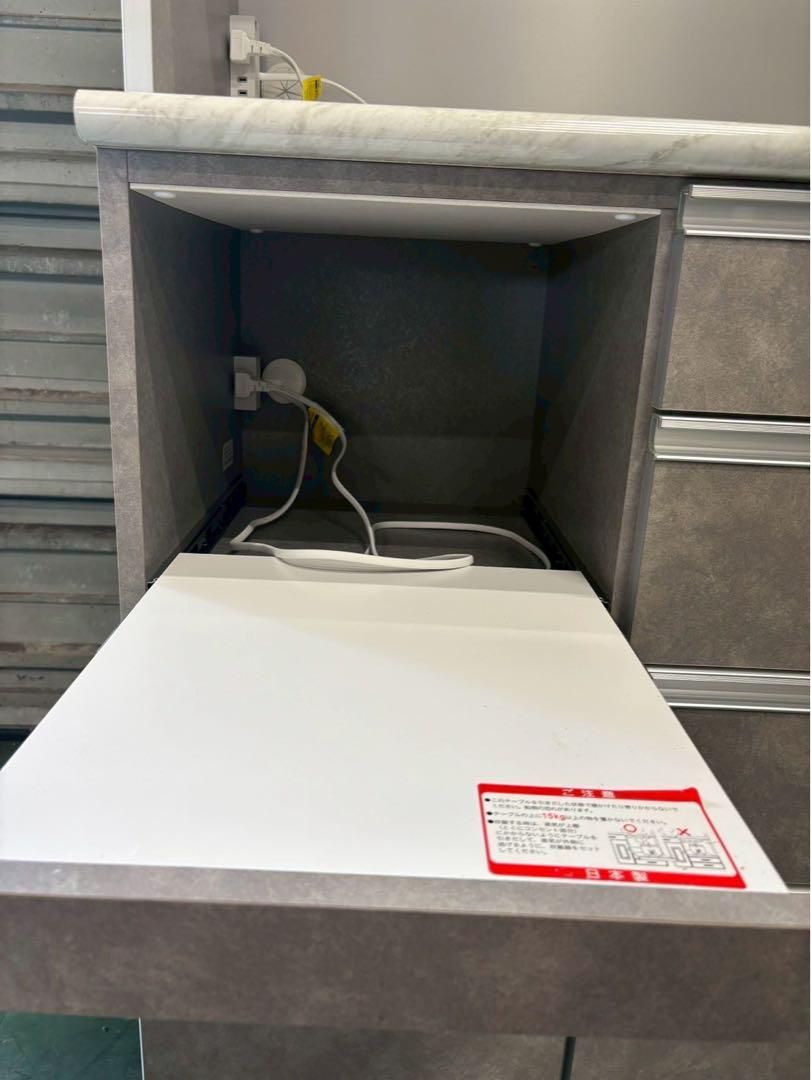 【美品】 古賀家具工業 キッチンボード 食器棚 人気 グレー 2022年製 美品】 古賀家具工業 キッチンボード キッチンカウンター 食器棚 人気