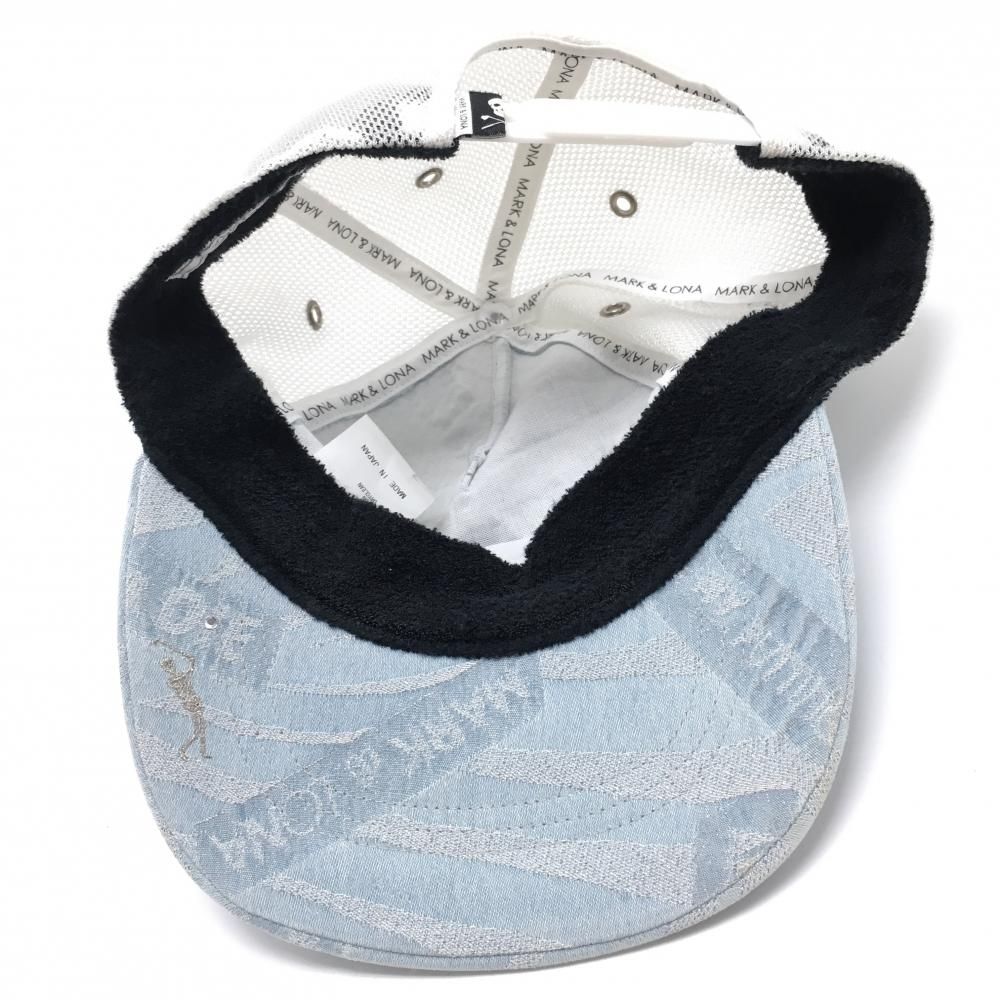 美品】マークアンドロナ サンバイザー ブルー×オレンジ シリコンスカル FREE ゴルフウェア MARK＆LONA - MARK&LONA/マークアンドロナ ゴルフ キャップ【ブルー】美品！