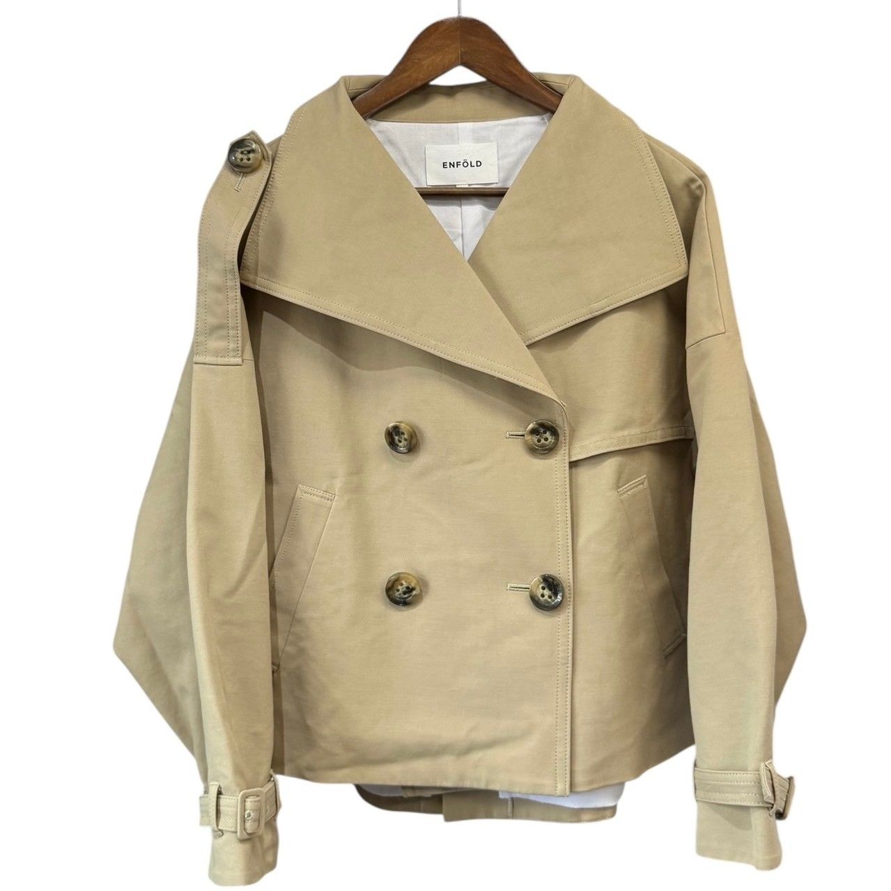 ENFOLD エンフォルド　ショートジャケット　トレンチコート ENFOLD(エンフォルド)｜COTTON DOUBLE 2way トレンチコート
