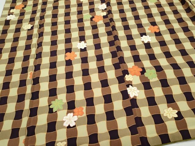 楓花文 鬼しぼ縮緬