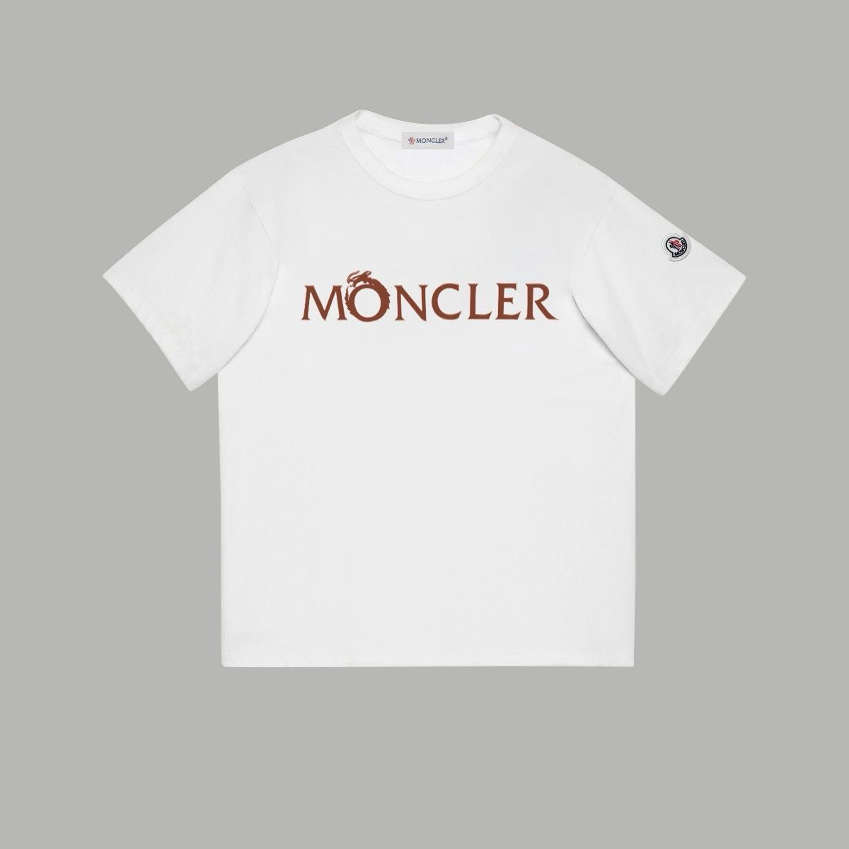 新品超激得新品未使用モンクレール MONCLER ダブルワッペンロゴ　Tシャツ トップス