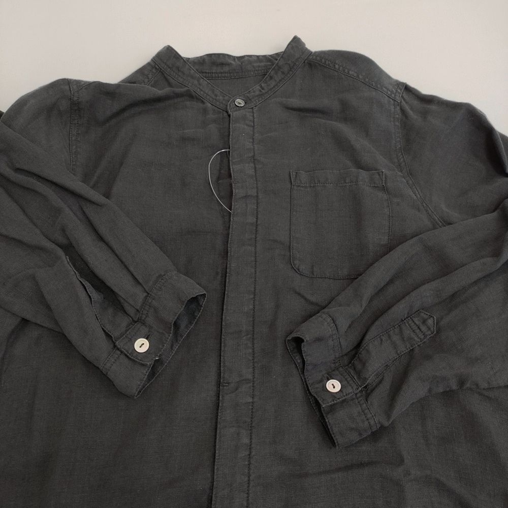nest Robe 01161-1086-2 リネン バンドカラー シャツ ワンピース
