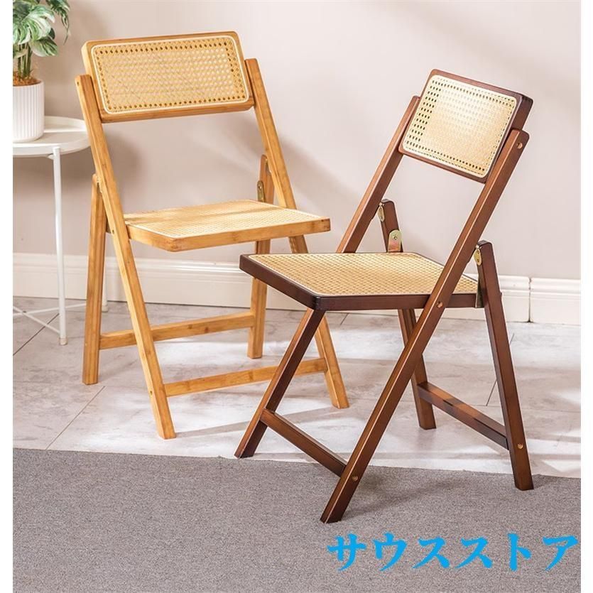 レトロ籐 無垢材シングル