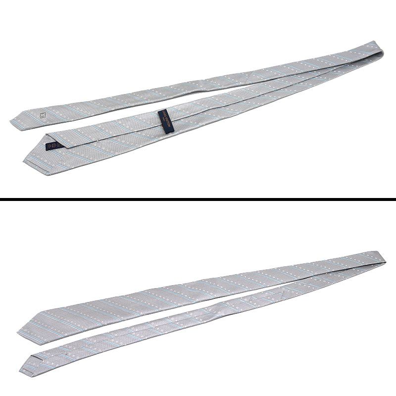 ルイヴィトン ネクタイ モノグラム ストライプス M 79461 グレー系