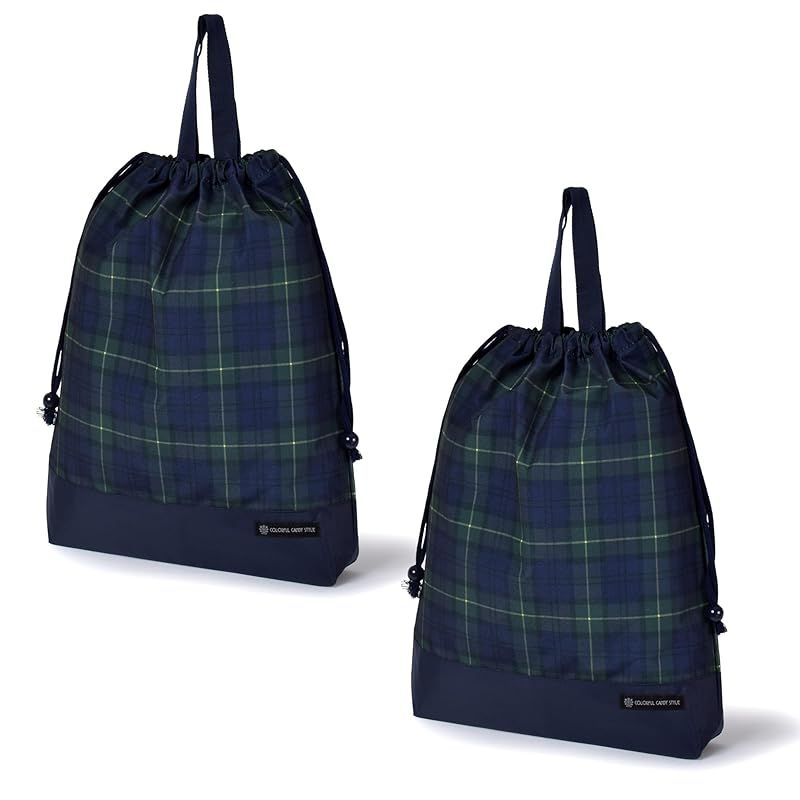 持ち手付き巾着袋 上靴入れ お道具袋 ネイビー銀河惑星柄×新ブルー 持ち手付き巾着袋 上靴入れ お道具袋 ネイビー銀河惑星柄×新