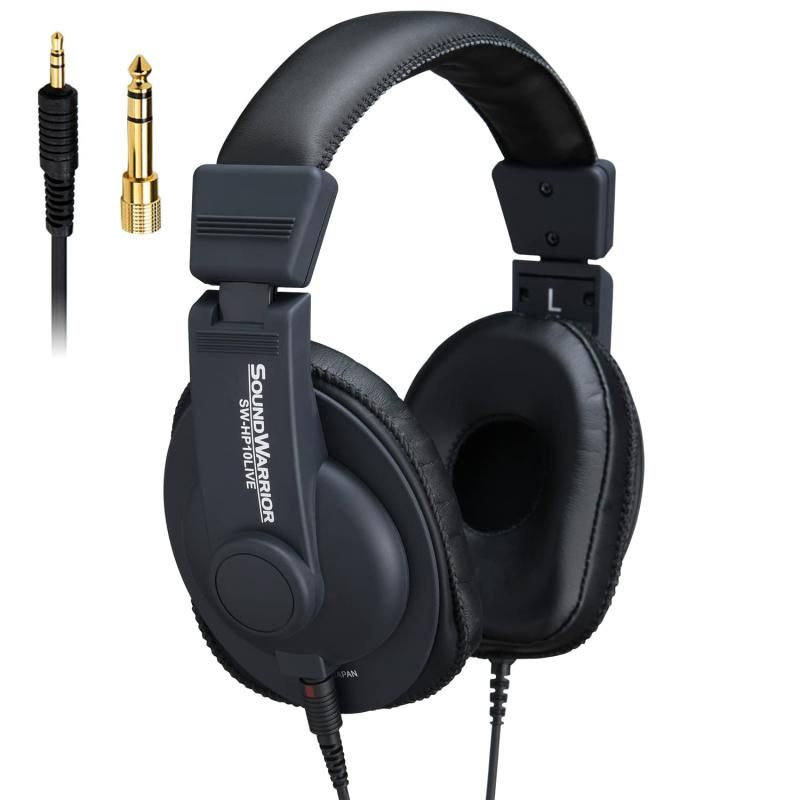 SOUND WARRIOR オンラインライブ ライブストリーミング 視聴用 ヘッドホン ヘッドフォン 密閉型 3.5mm 6.3mm 軽量 有線 臨場感 迫力 再現 SW-HP10LIVE
