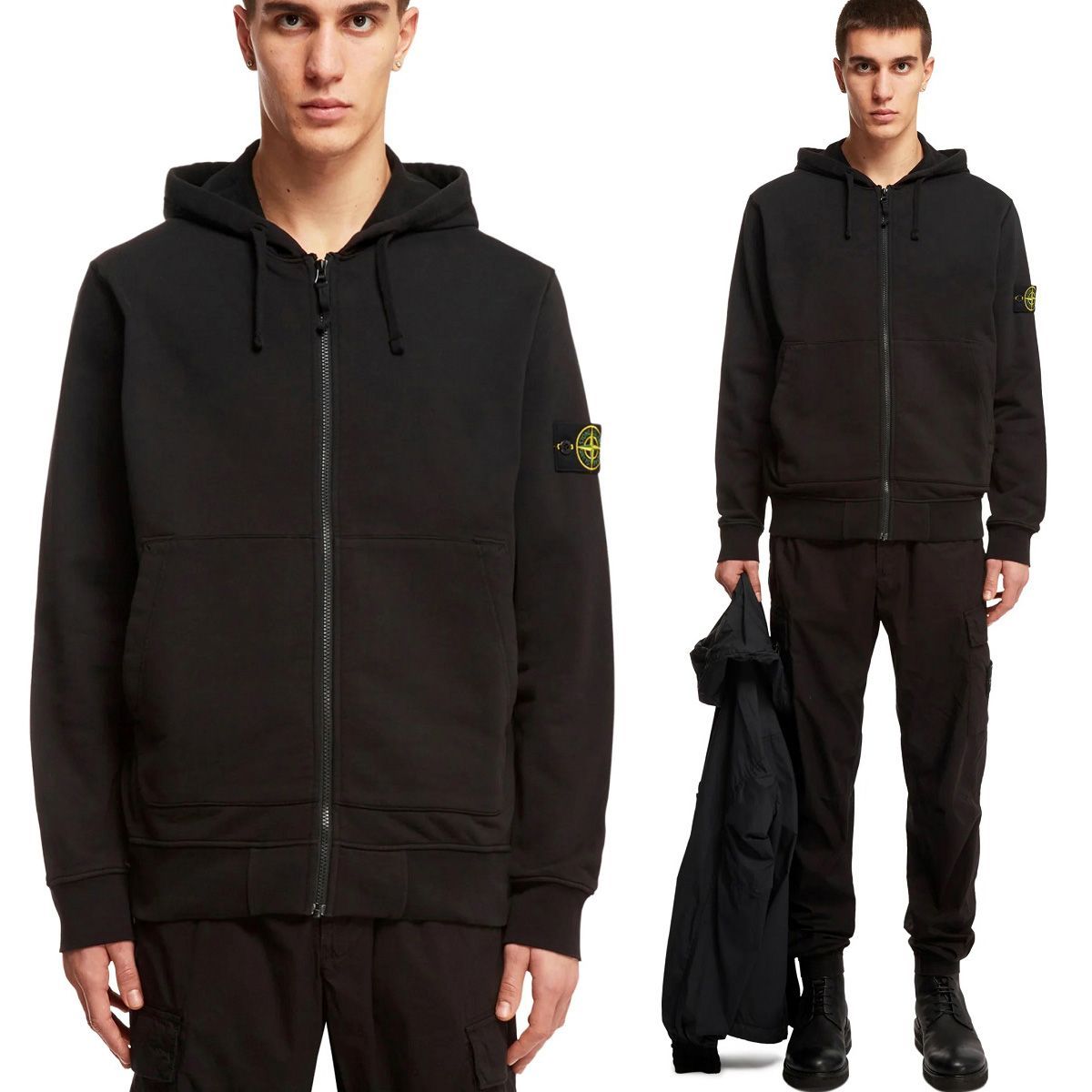 24 STONE ISLAND ストーンアイランド 801564251 A0029 ブラック パーカー フーディー