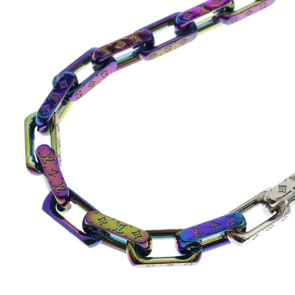 LOUIS VUITTON ルイヴィトン モノグラム コリエ チェーンネックレス レインボー メタル シルバー M69449 アクセサリー