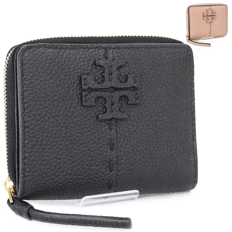 【3174】トリーバーチ MCGRAW BI-FOLD 折財布 レザー グレー 3174】トリーバーチ MCGRAW BI-FOLD 折財布 レザー グレー