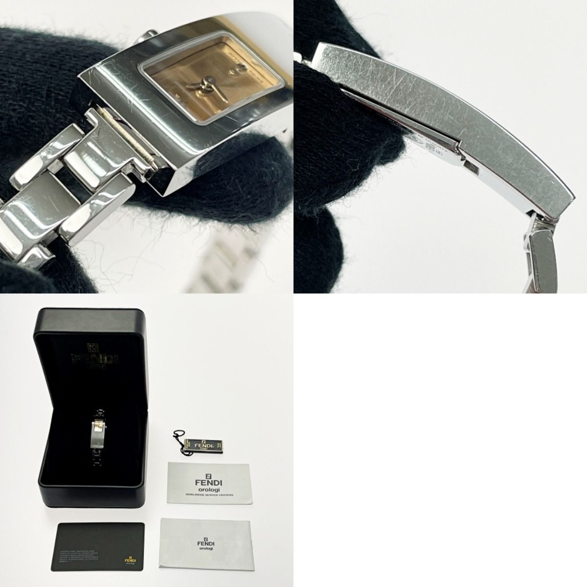 FENDI スクエア時計 Fendi Square Face Leather Strap Watch | Neiman Marcus