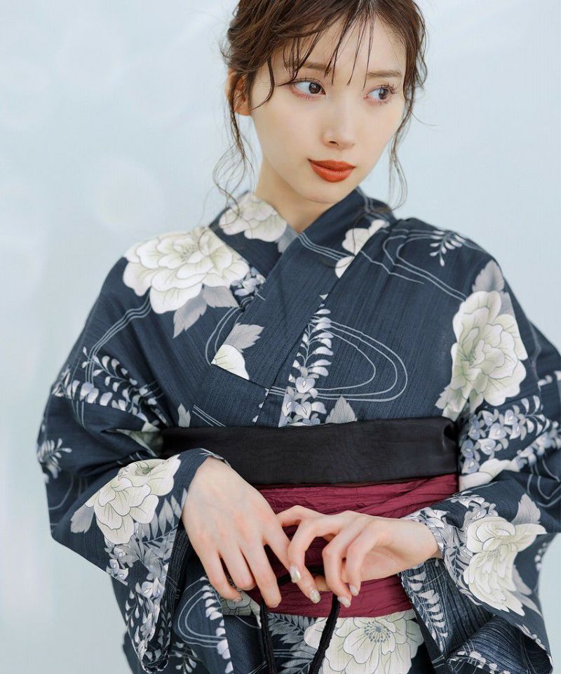 Dita 浴衣5点セット　凪の藤ながれ 凪の藤ながれ】 Dita official 2025 浴衣5点セット(ゆかた・帯