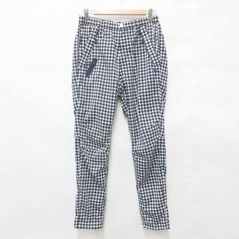 パーリーゲイツ PEARLY GATES ゴルフ パンツ ロング 蓄熱 防寒 防水 千鳥柄 ストレッチ ロゴ 刺しゅう ネイビー ホワイト 紺 白 1 