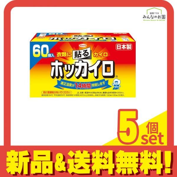 ホッカイロ 貼るタイプ レギュラー 60個入 5個セット まとめ売り