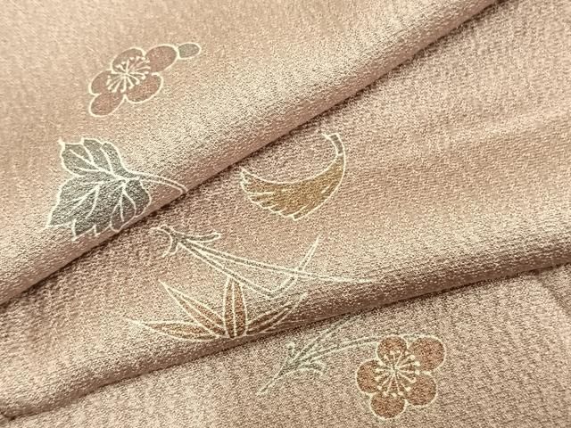 平和屋着物▽友禅作家の巨匠 浅井青仁 小紋 単衣 舞花文 正絹 逸品