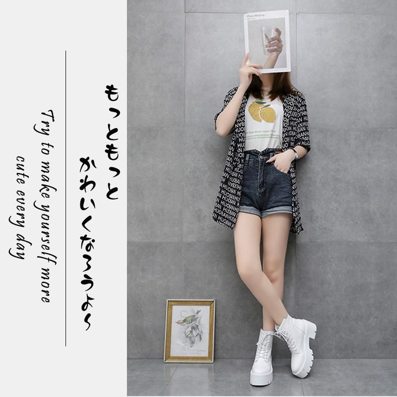 ショートブーツ 厚底ブーツ 7 cm ハイヒール ワークブーツ レディース 厚底 かわいい ブラック ヒール ブーツ 靴 レ