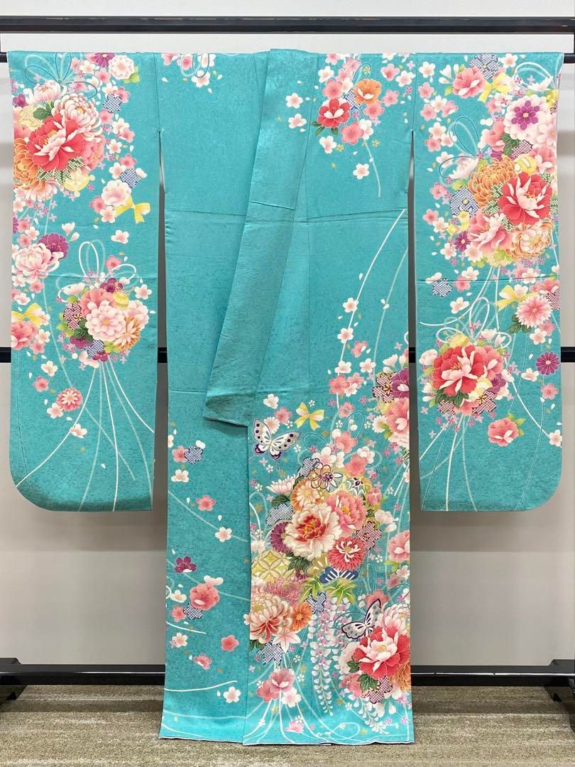 振袖 豪華 銀通し 刺繍 金駒 金彩 身丈161cm 撥水加工済 - メルカリ